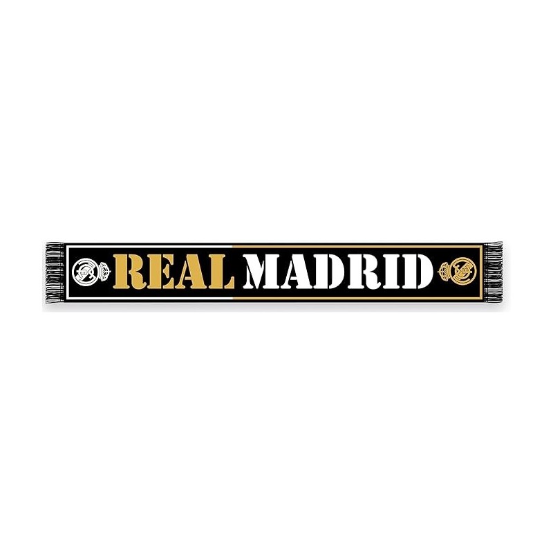 Bufanda Real Madrid fondo negro tamaño 140x20cm producto oficial