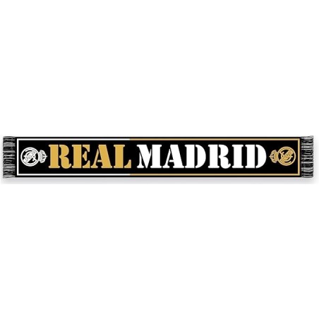 Bufanda Real Madrid fondo negro tamaño 140x20cm producto oficial