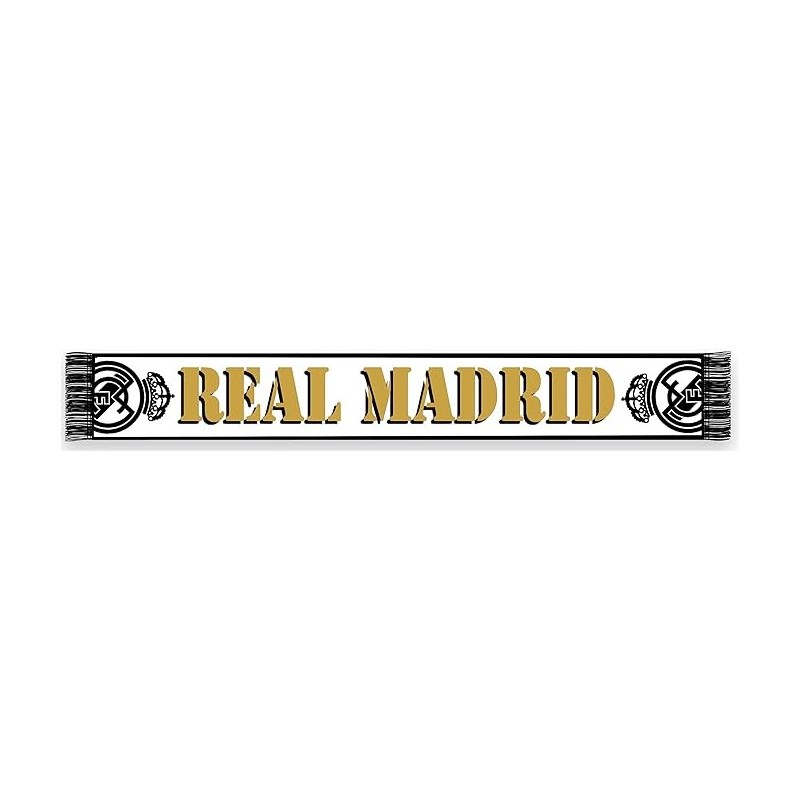 Bufanda Real Madrid fondo blanco tamaño 140x20cm producto oficial Bufanda Real Madrid fondo blanco tamaño 140x20cm producto oficial