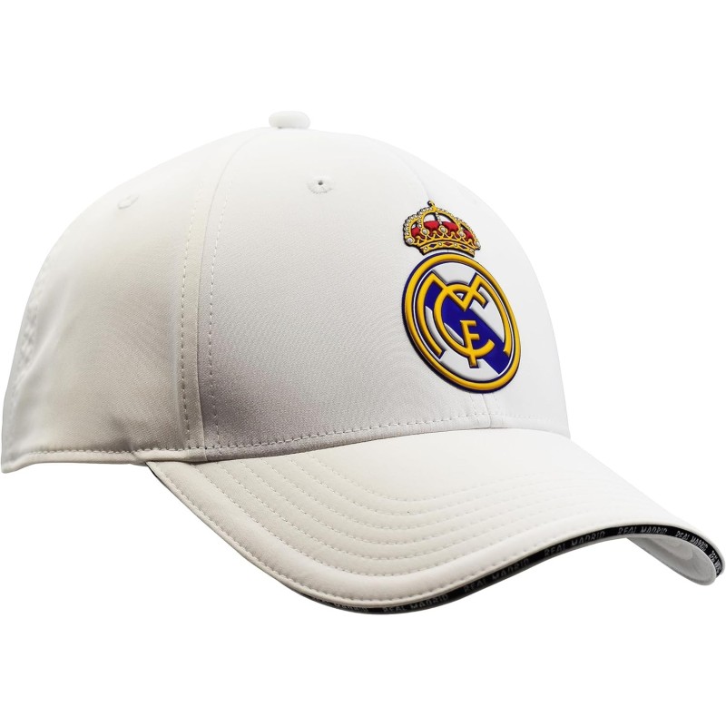 Real Madrid gorra blanca con escudo caucho color metalizado adulto producto oficial talla ajustable Real Madrid gorra blanca con escudo caucho color metalizado adulto producto oficial talla ajustable