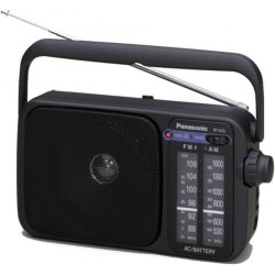 Panasonic RF-2400DEG-K - Radio Portátil Iluminación LED, FM/AM con Asa para Transportar funciona a luz o pilas