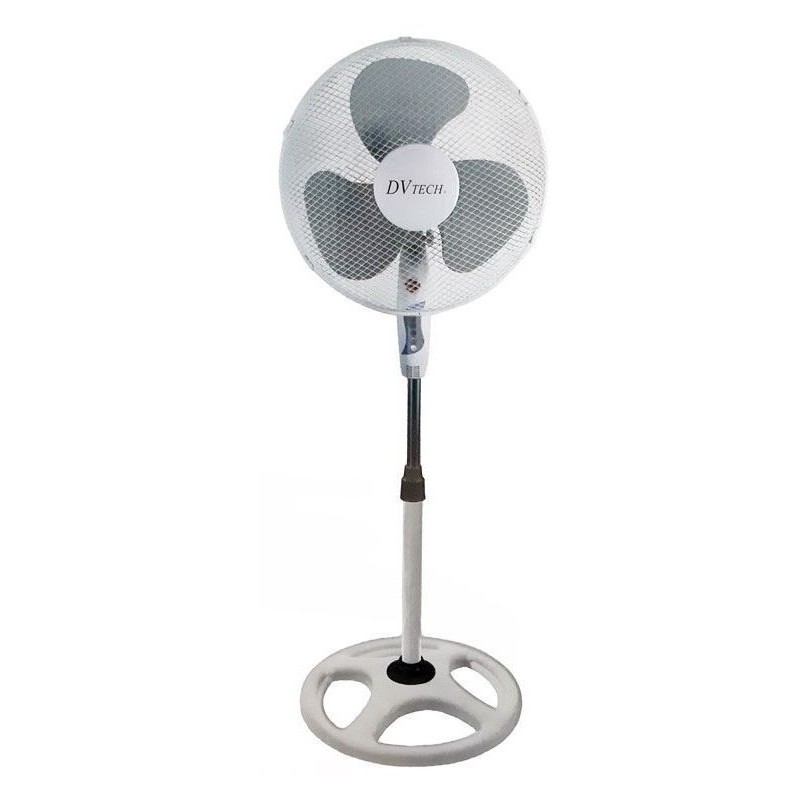 Ventilador de pie 16" 60w de potencia base redonda 3 velocidades rejilla protectora altura regulable oscilación 120º DVTECH DV24