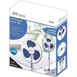 Ventilador de pie 16" 60w potencia oscilación 120º 3 velocidades rejilla protectora altura regulable DVTECH DV24409