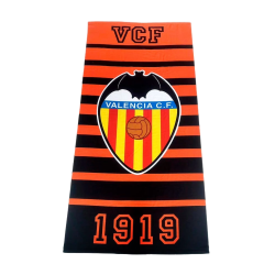Toalla Valencia Club de Fútbol tamaño 90x180cm fondo naranja producto oficial