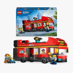 LEGO City Great Vehicles 60407 Autobús Turístico Rojo de Dos Plantas edad a partir de 7+ años - bloques de construcción juguetes