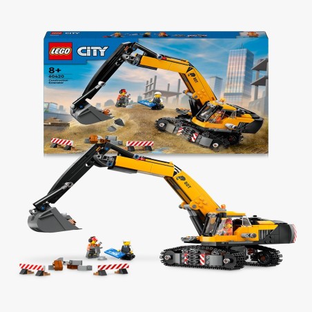 LEGO City Big Vehicles 60420 Excavadora de Obra Amarilla edad a partir de 8+ años - bloques de construcción juguetes