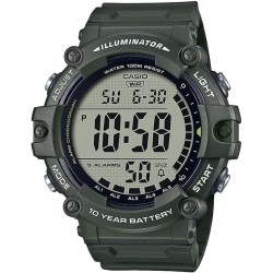 Reloj Casio Digital Caballero AE-1500WHX-3A correa caucho resistente al agua de 100 color verde militar