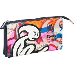Estuche portatodo triple para el colégio EL NIÑO modelo LIFE IS FUN Medidas: Ancho 22cm. Largo 3cm. Alto 10cm