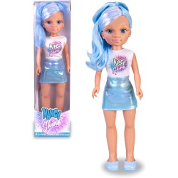 Muñeca Nancy Shine vestido y pelo azul Famosa 42cm edad +3 años