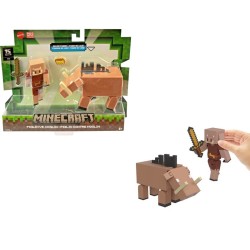 Minecraft Piglin frente a Hoglin Pack 2 Figuras de acción con Accesorios, Juguete +6 años Mattel HTN18