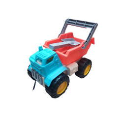 Camión juguete plástico para jugar en arena con cubo, pala y rastrillo tamaño 19x29x21 cm