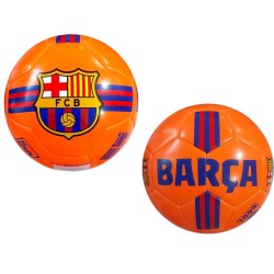 Balón Fútbol Club Barcelona naranja fluor grande talla 5 similar al reglamentario