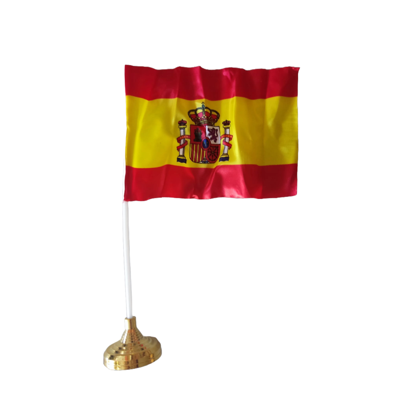 Bandera y mástil España para sobre mesa decoración tamaño bandera 20x15 cm Bandera y mástil España para sobre mesa decoración tamaño bandera 20x15 cm