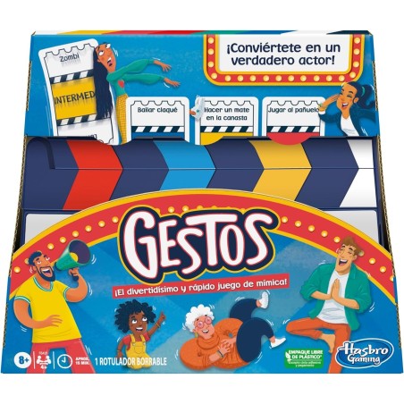 Hasbro Gaming Juego Gestos Refresh mímica para Fiestas para 4 o más Jugadores, Incluye claqueta y Cartas Personalizables Hasbro 