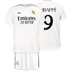 Real Madrid Conjunto Niño Camiseta y Pantalón - Mbappé 9 - primera Equipación de la Temporada 2024-2025 Réplica Oficial