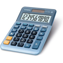 Casio MS-100EM - Calculadora de sobremesa con Pantalla grande de 10 dígitos, Solar/batería, con conversión en Euros
