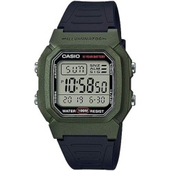 Reloj de Pulsera CASIO W-800H-3AV Digital para Hombre caja color verde correa caucho negro