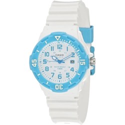 CASIO LRW-200H-2B Reloj de Pulsera Analógico con calendario para mujer o niña Color Blanco - Azul correa de caucho