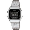 Reloj Casio LA680WA-1BDF digital para señora correa metálica plateada