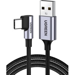UGREEN Cable USB C 90 Grados, Cable USB A 2.0 a USB C Carga Rápida, Cable USB C Acodado para teléfonos móviles, 1metro