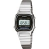 Reloj Casio Señora LA670WA-1EF digital correa acero plateada esfera negra