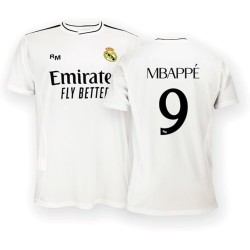Real Madrid Camiseta primera Equipación Temporada 2024-2025 - Mbappe 9 - Réplica Oficial Adulto