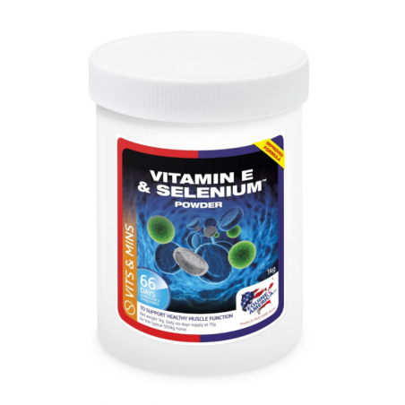 Vitamin E & Selenium Equine America 1 Kg ntioxidante en polvo ejorar la función muscular y estimula la inmunidad