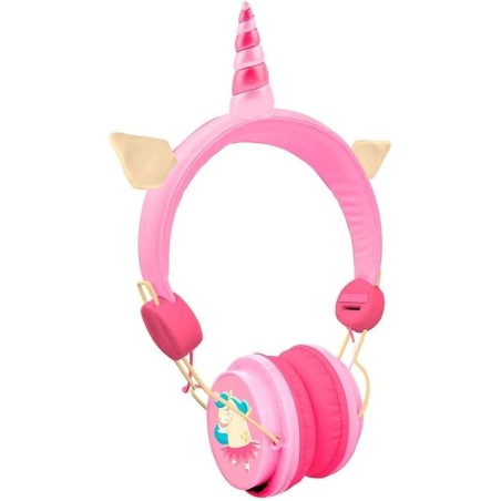 Cascos auriculares unicornio rosa conector 3.5 mm