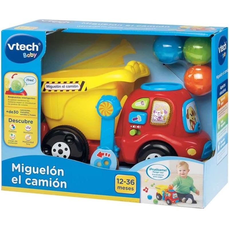 VTech- Camión Miguelón Remolque interactivo con luz y sonido 23x22x18 cm aprox VTech- Camión Miguelón Remolque interactivo con luz y sonido 23x22x18 cm aprox