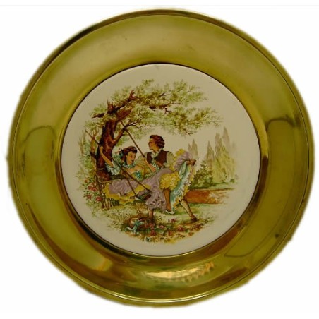 Plato decoración dorado 23cm