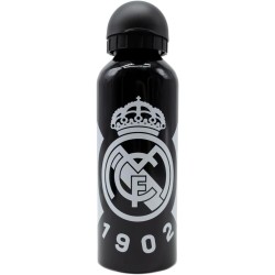 Botella aluminio Real Madrid 500ml con tapón y boquilla cierre seguridad
