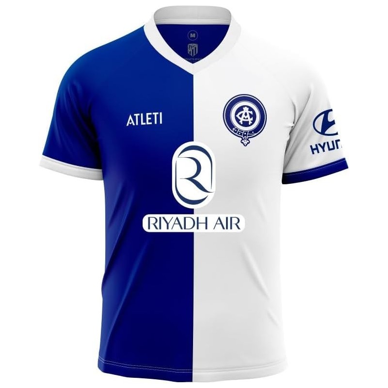 Atlético de Madrid camiseta segunda equipación réplica oficial adulto azul y blanca Atlético de Madrid camiseta segunda equipación réplica oficial adulto azul y blanca