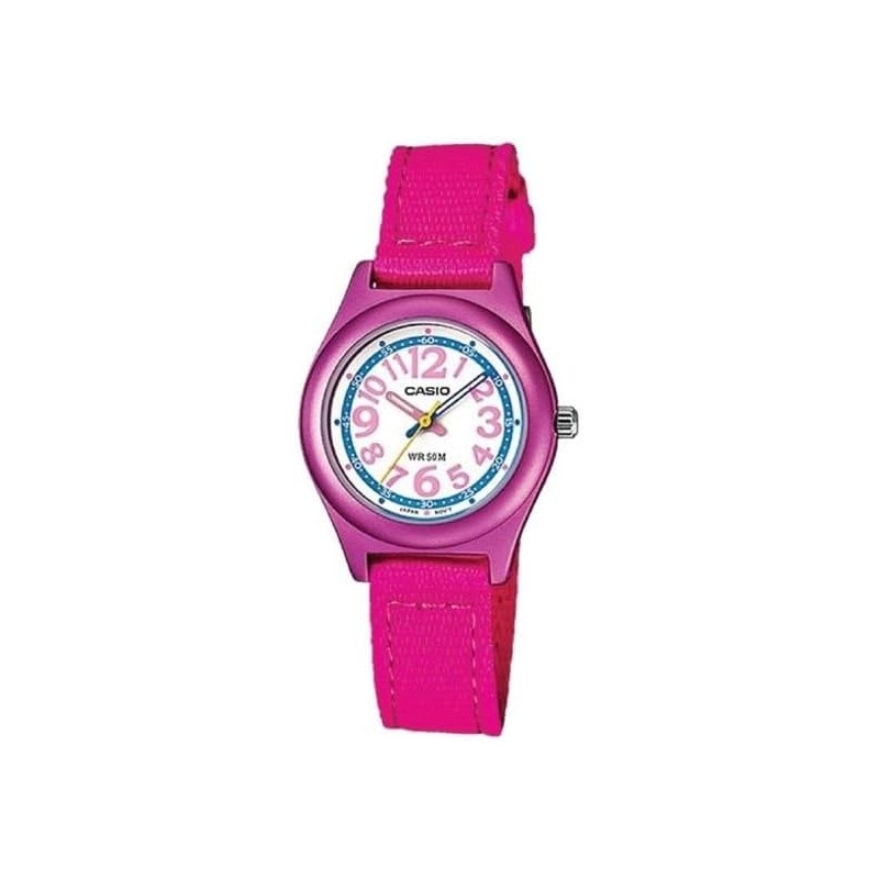 Reloj Casio juvenil LTR-19B-4B2 correa naylon color FLUOR rosa esfera blanca Reloj Casio juvenil LTR-19B-4B2 correa naylon color FLUOR rosa esfera blanca