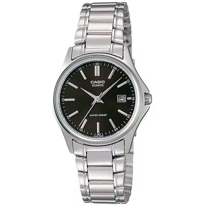 Reloj Casio señora LTP-1183A-1A correa metálica plateada esfera negra con calendario Reloj Casio señora LTP-1183A-1A correa metálica plateada esfera negra con calendario