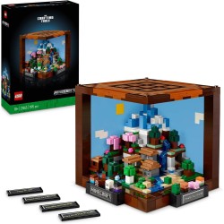 LEGO 21265 Minecraft Mesa de Trabajo Set Inspirado en el Videojuego con Figuras, Criaturas y biomas