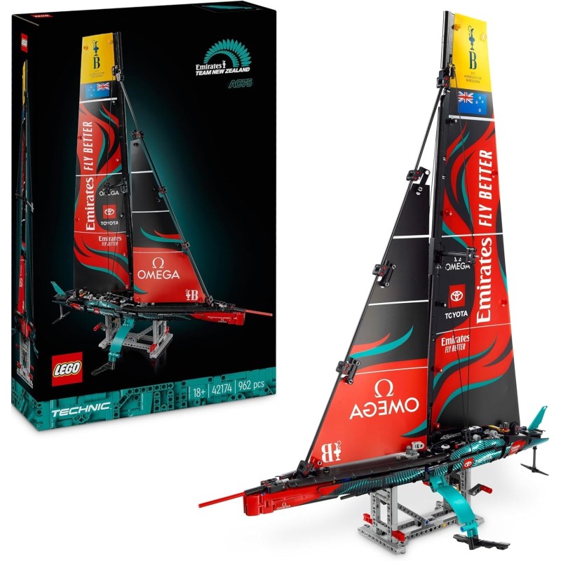 LEGO Technic Yate Emirates Team New Zealand AC75 Barco Velero edad +18 contiene 962 piezas LEGO Technic Yate Emirates Team New Zealand AC75 Barco Velero edad +18 contiene 962 piezas