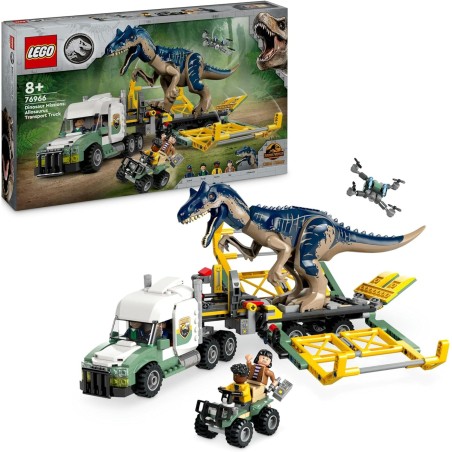 LEGO 76966 Misiones Dinosaurio: Camión de Transporte del Allosaurus edad 8+ años - contiene 588 piezas