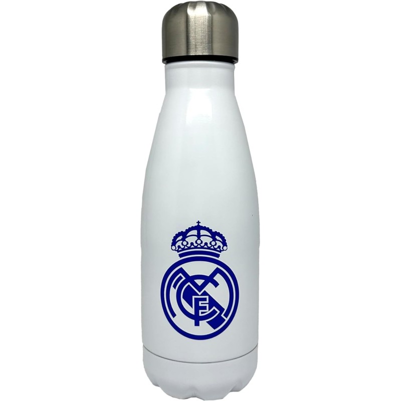 Real Madrid Botella de agua de acero, Bidón, Cantimplora, Cierre Hermético capacidad 550ml producto oficial Real Madrid Botella de agua de acero, Bidón, Cantimplora, Cierre Hermético capacidad 550ml producto oficial