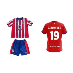 Atlético de Madrid primera Julián Álvarez equipación camiseta y pantalón temporada 24/25 infantil réplica oficial