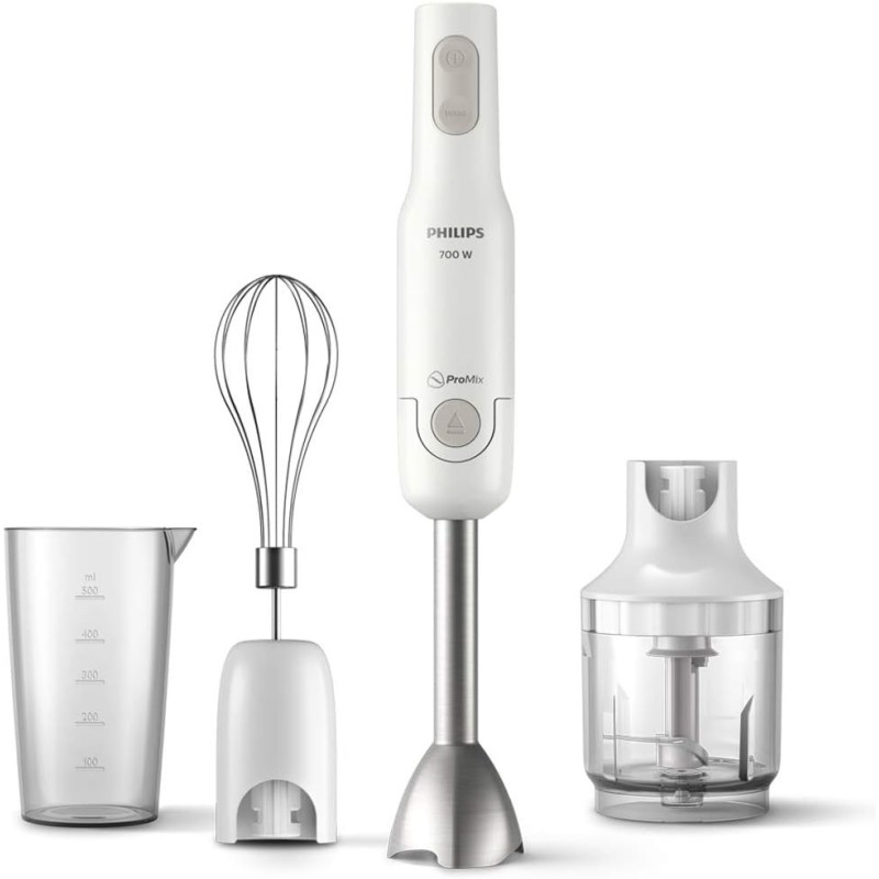Philips Hr2543/00 Batidora de Mano Promix con Vaso y Función Turbo, Accesorios Incluidos Picadora Compacta, Levantaclaras, 700 W Philips Hr2543/00 Batidora de Mano Promix con Vaso y Función Turbo, Accesorios Incluidos Picadora Compacta, Levantaclaras, 700 W
