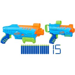 Nerf Elite Junior - Kit de Inicio - 2 lanzadores fáciles de Usar - 15 Dardos Nerf Elite  Hasbro F6369