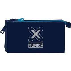 Portatodo Múnich Nautic con tres compartimentos Estuche Escolar tamaño 22x3x12 cm