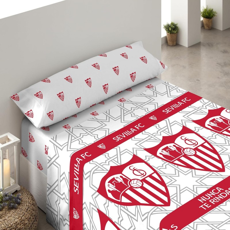 Juego de sábanas Sevilla Fútbol Club 3 Piezas sábana, bajera y funda de almohada para cama 90cm producto oficial Juego de sábanas Sevilla Fútbol Club 3 Piezas sábana, bajera y funda de almohada para cama 90cm producto oficial