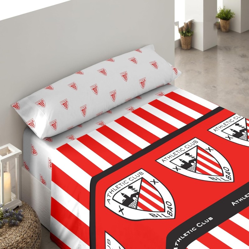 Juego de sábanas Athletic Club de Bilbao 3 Piezas sábana, bajera y funda de almohada para cama 105cm producto oficial Juego de sábanas Athletic Club de Bilbao 3 Piezas sábana, bajera y funda de almohada para cama 105cm producto oficial