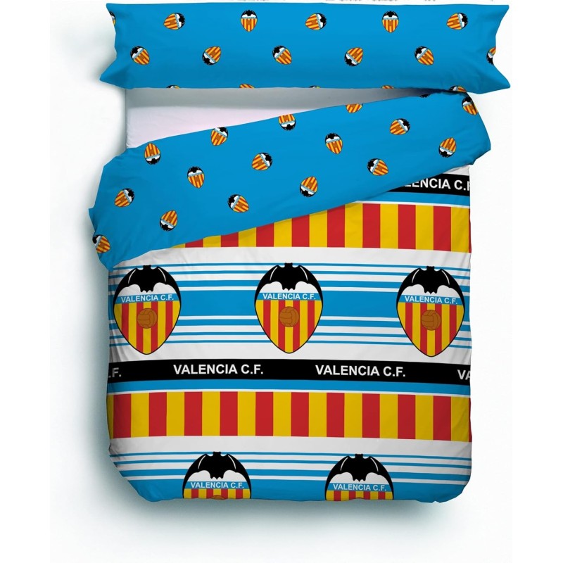 Valencia Club de Fútbol juego de funda nórdica y almohada para cama de 90cm producto oficial. Valencia Club de Fútbol juego de funda nórdica y almohada para cama de 90cm producto oficial.