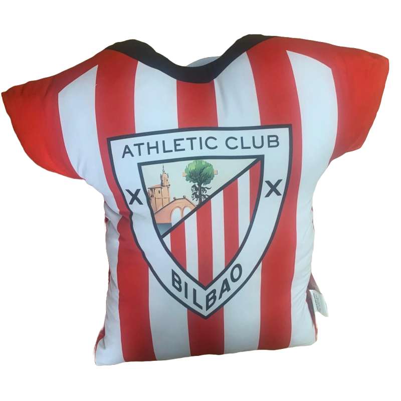 Cojín Athletic Club de Bilbao forma camiseta producto oficial tamaño 42x42cm Cojín Athletic Club de Bilbao forma camiseta producto oficial tamaño 42x42cm