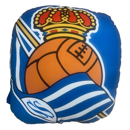 Cojín Real Sociedad 3D forma circular tamaño 31x31cm producto oficial