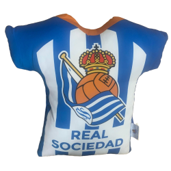 Cojín Real Sociedad 3D forma camiseta tamaño 42x42cm producto oficial