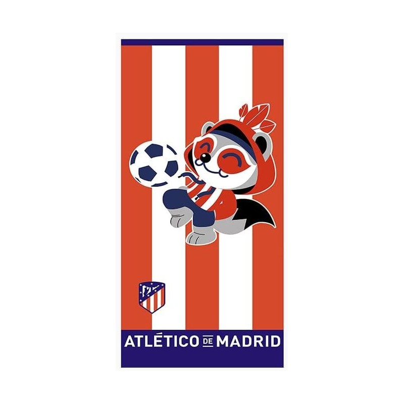 Toalla Atlético de Madrid mascota Indi tamaño 75X150 composición 100% algodón producto oficial Toalla Atlético de Madrid mascota Indi tamaño 75X150 composición 100% algodón producto oficial