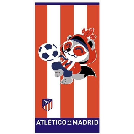 Toalla Atlético de Madrid mascota Indi tamaño 75X150 composición 100% algodón producto oficial